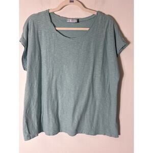 Ex Voto Teal Blue Short Sleeve Boxy T-shirt Sz M